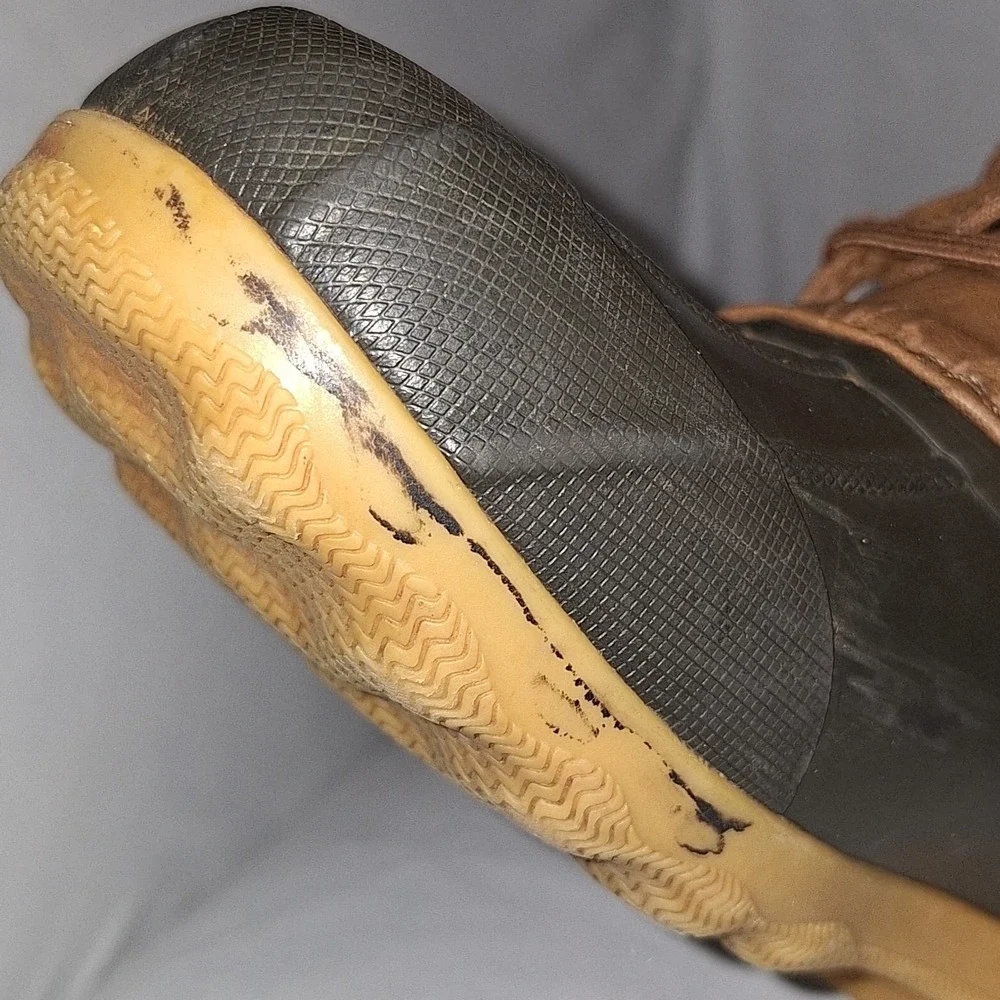 SPERRY Port Duck Boots - Lace Up Leather &‎ Rubber Waterproof - Size 4 M Youth